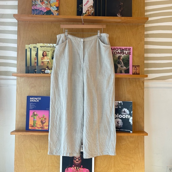 Eileen Fisher Beige Wide Leg Cropped Pants size L - Picture 10 of 10